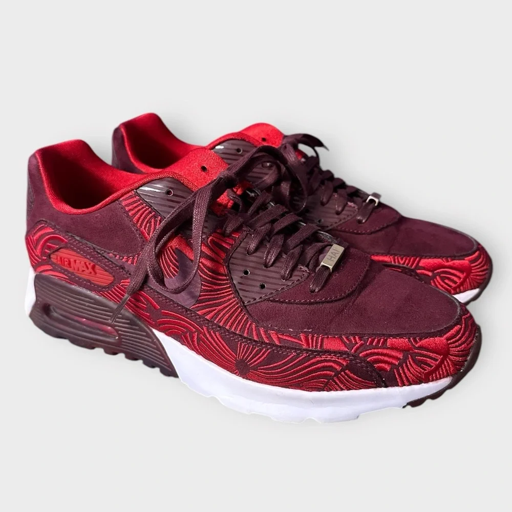 Women’s Red Patterned Athletic Sneakers